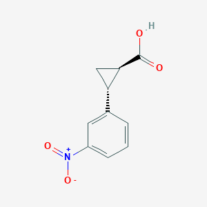 molecular formula C10H9NO4 B13350366 Rel-(1R,2R)-2-(3-nitrophenyl)cyclopropane-1-carboxylic acid 