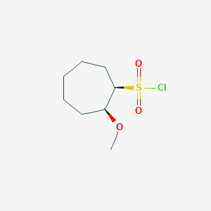 molecular formula C8H15ClO3S B13350384 Rel-(1R,2S)-2-methoxycycloheptane-1-sulfonyl chloride 