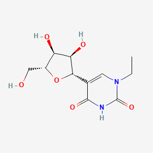 molecular formula C11H16N2O6 B13350388 5-((2S,3R,4S,5R)-3,4-Dihydroxy-5-(hydroxymethyl)tetrahydrofuran-2-yl)-1-ethylpyrimidine-2,4(1H,3H)-dione 