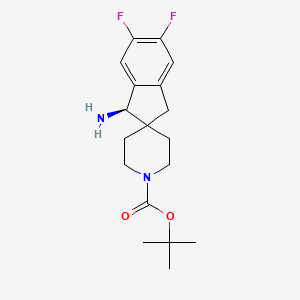 (R)-tert-Butyl 1-amino-5,6-difluoro-1,3-dihydrospiro[indene-2,4'-piperidine]-1'-carboxylate