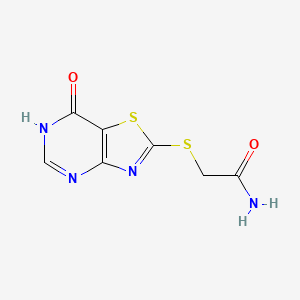 molecular formula C7H6N4O2S2 B13350425 2-[(7-Oxo-6,7-dihydro[1,3]thiazolo[4,5-d]pyrimidin-2-yl)sulfanyl]acetamide 