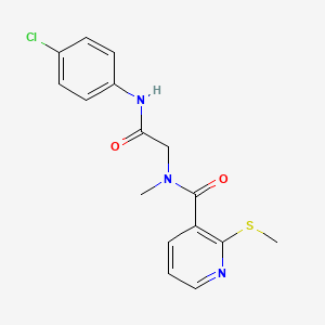 molecular formula C16H16ClN3O2S B13350484 N-(2-((4-Chlorophenyl)amino)-2-oxoethyl)-N-methyl-2-(methylthio)nicotinamide 