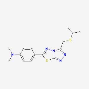 4-{3-[(isopropylsulfanyl)methyl][1,2,4]triazolo[3,4-b][1,3,4]thiadiazol-6-yl}-N,N-dimethylaniline