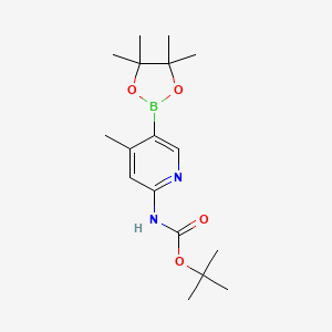 molecular formula C17H27BN2O4 B13350560 tert-Butyl (4-methyl-5-(4,4,5,5-tetramethyl-1,3,2-dioxaborolan-2-yl)pyridin-2-yl)carbamate 