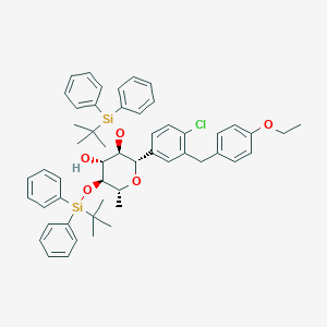 molecular formula C53H61ClO5Si2 B13350583 (2S,3R,4S,5S,6R)-3,5-Bis((tert-butyldiphenylsilyl)oxy)-2-(4-chloro-3-(4-ethoxybenzyl)phenyl)-6-methyltetrahydro-2H-pyran-4-ol 