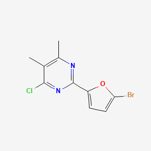 molecular formula C10H8BrClN2O B13350616 2-(5-Bromofuran-2-yl)-4-chloro-5,6-dimethylpyrimidine 