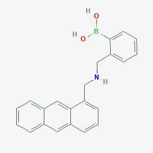 molecular formula C22H20BNO2 B13350648 [2-({[(Anthracen-1-YL)methyl]amino}methyl)phenyl]boronic acid CAS No. 920275-78-1