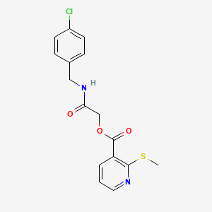 molecular formula C16H15ClN2O3S B13350655 2-((4-Chlorobenzyl)amino)-2-oxoethyl 2-(methylthio)nicotinate 