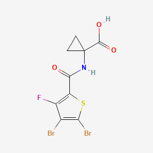 molecular formula C9H6Br2FNO3S B13350676 1-(4,5-Dibromo-3-fluorothiophene-2-carboxamido)cyclopropane-1-carboxylic acid 