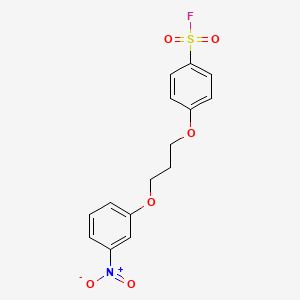 molecular formula C15H14FNO6S B13350677 Benzenesulfonylfluoride, 4-[3-(3-nitrophenoxy)propoxy]- CAS No. 31185-41-8