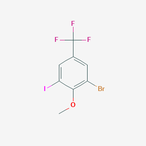 molecular formula C8H5BrF3IO B13350694 2-Bromo-6-iodo-4-(trifluoromethyl)anisole 