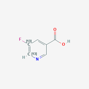 molecular formula C6H4FNO2 B13350709 3-Pyridine-5,6-13C2-carboxylic acid, 5-fluoro- CAS No. 780701-97-5