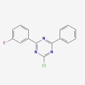 molecular formula C15H9ClFN3 B13350733 2-Chloro-4-(3-fluorophenyl)-6-phenyl-1,3,5-triazine 