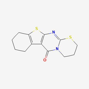 molecular formula C13H14N2OS2 B13350738 4,17-dithia-2,8-diazatetracyclo[8.7.0.03,8.011,16]heptadeca-1(10),2,11(16)-trien-9-one 