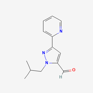 1-isobutyl-3-(pyridin-2-yl)-1H-pyrazole-5-carbaldehyde