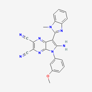 6-amino-5-(3-methoxyphenyl)-7-(1-methyl-1H-benzimidazol-2-yl)-5H-pyrrolo[2,3-b]pyrazine-2,3-dicarbonitrile