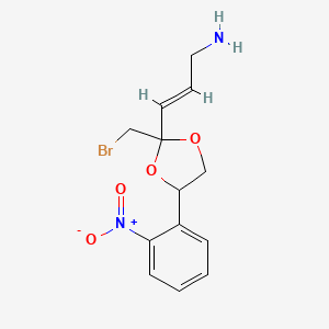 molecular formula C13H15BrN2O4 B13350865 (E)-3-(2-(Bromomethyl)-4-(2-nitrophenyl)-1,3-dioxolan-2-yl)prop-2-en-1-amine 