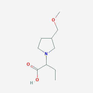 molecular formula C10H19NO3 B13350877 2-(3-(Methoxymethyl)pyrrolidin-1-yl)butanoic acid 