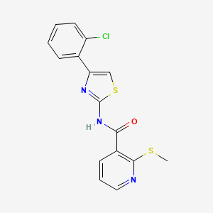 N-(4-(2-Chlorophenyl)thiazol-2-yl)-2-(methylthio)nicotinamide