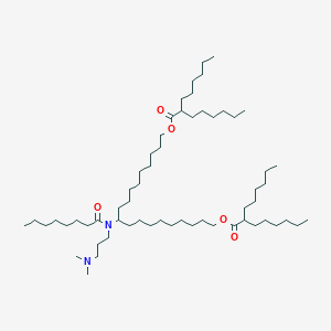 molecular formula C60H118N2O5 B13350893 10-(N-(3-(Dimethylamino)propyl)octanamido)nonadecane-1,19-diyl bis(2-hexyloctanoate) 