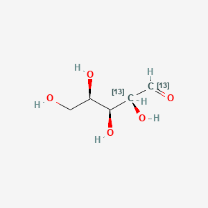 molecular formula C5H10O5 B13350945 (2S,3S,4R)-2,3,4,5-tetrahydroxy(1,2-13C2)pentanal 