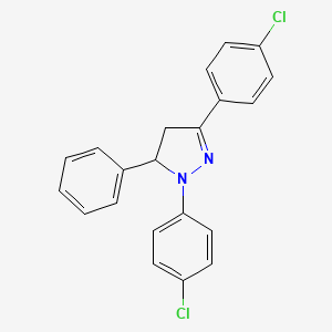 molecular formula C21H16Cl2N2 B1335095 1,3-bis(4-chlorophenyl)-5-phenyl-4,5-dihydro-1H-pyrazole CAS No. 7245-52-5
