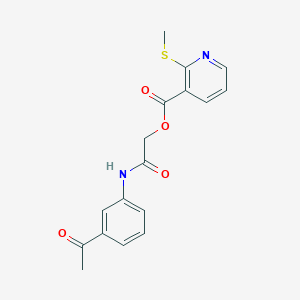 molecular formula C17H16N2O4S B13350979 2-((3-Acetylphenyl)amino)-2-oxoethyl 2-(methylthio)nicotinate 