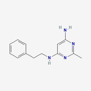 molecular formula C13H16N4 B13351006 2-methyl-N4-phenethylpyrimidine-4,6-diamine 