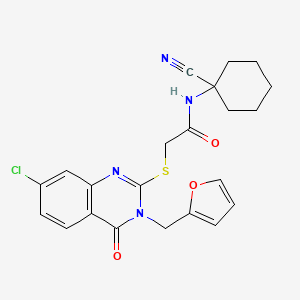 2-((7-Chloro-3-(furan-2-ylmethyl)-4-oxo-3,4-dihydroquinazolin-2-yl)thio)-N-(1-cyanocyclohexyl)acetamide