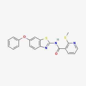 molecular formula C20H15N3O2S2 B13351031 2-(methylsulfanyl)-N-(6-phenoxy-1,3-benzothiazol-2-yl)pyridine-3-carboxamide 