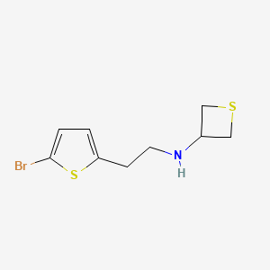 molecular formula C9H12BrNS2 B13351035 N-(2-(5-Bromothiophen-2-yl)ethyl)thietan-3-amine 