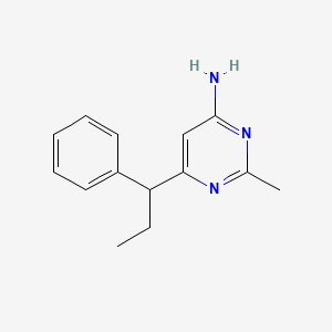 molecular formula C14H17N3 B13351086 2-Methyl-6-(1-phenylpropyl)pyrimidin-4-amine 