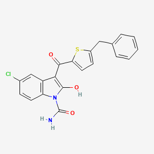 3-[(5-Benzyl-2-thienyl)(hydroxy)methylene]-5-chloro-2-oxo-1-indolinecarboxamide