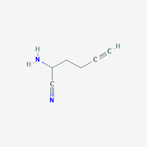 molecular formula C6H8N2 B13351098 2-Amino-5-hexynenitrile 