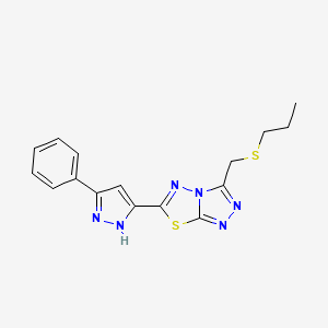 6-(5-phenyl-1H-pyrazol-3-yl)-3-[(propylsulfanyl)methyl][1,2,4]triazolo[3,4-b][1,3,4]thiadiazole