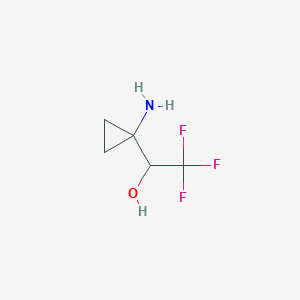 molecular formula C5H8F3NO B13351135 1-(1-Aminocyclopropyl)-2,2,2-trifluoroethanol 