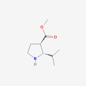 molecular formula C9H17NO2 B13351150 Methyl (2S,3S)-2-isopropylpyrrolidine-3-carboxylate 