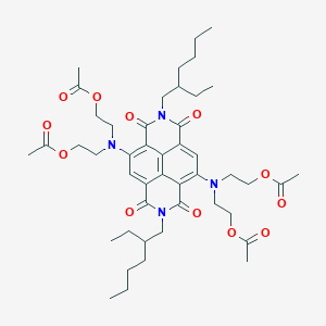 molecular formula C46H64N4O12 B13351208 ((2,7-Bis(2-ethylhexyl)-1,3,6,8-tetraoxo-1,2,3,6,7,8-hexahydrobenzo[lmn][3,8]phenanthroline-4,9-diyl)bis(azanetriyl))tetrakis(ethane-2,1-diyl) tetraacetate 