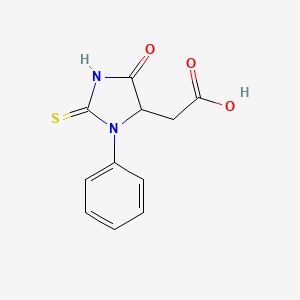 B1335121 (5-Oxo-3-phenyl-2-thioxo-imidazolidin-4-yl)-acetic acid CAS No. 80862-42-6