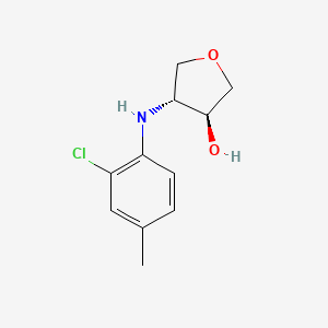 molecular formula C11H14ClNO2 B13351216 (3S,4R)-4-((2-Chloro-4-methylphenyl)amino)tetrahydrofuran-3-ol 