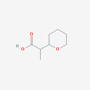 molecular formula C8H14O3 B13351220 2-(Tetrahydro-2H-pyran-2-yl)propanoic acid 