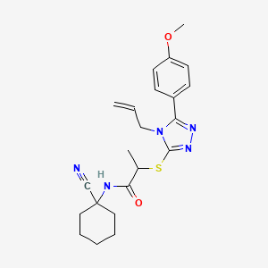 molecular formula C22H27N5O2S B13351233 2-((4-Allyl-5-(4-methoxyphenyl)-4H-1,2,4-triazol-3-yl)thio)-N-(1-cyanocyclohexyl)propanamide 