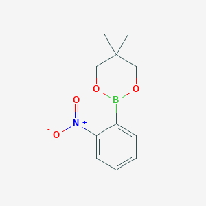 molecular formula C11H14BNO4 B13351240 5,5-Dimethyl-2-(2-nitrophenyl)-1,3,2-dioxaborinane 