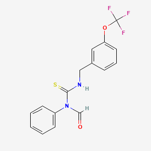 molecular formula C16H13F3N2O2S B13351345 N-Phenyl-N-((3-(trifluoromethoxy)benzyl)carbamothioyl)formamide 