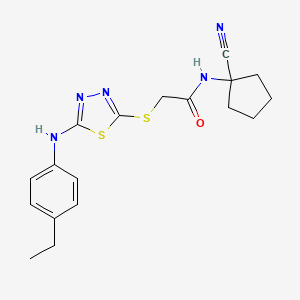 N-(1-Cyanocyclopentyl)-2-((5-((4-ethylphenyl)amino)-1,3,4-thiadiazol-2-yl)thio)acetamide