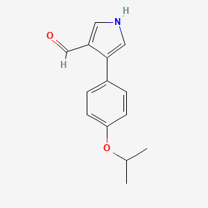 molecular formula C14H15NO2 B13351414 4-(4-Isopropoxyphenyl)-1H-pyrrole-3-carbaldehyde 