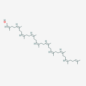 molecular formula C50H82O B13351442 (2Z,6Z,10Z,14Z,18Z,22Z,26Z,30Z,34Z)-3,7,11,15,19,23,27,31,35,39-Decamethyltetraconta-2,6,10,14,18,22,26,30,34,38-decaen-1-ol 