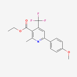 molecular formula C17H16F3NO3 B13351457 Ethyl 6-(4-methoxyphenyl)-2-methyl-4-(trifluoromethyl)nicotinate 