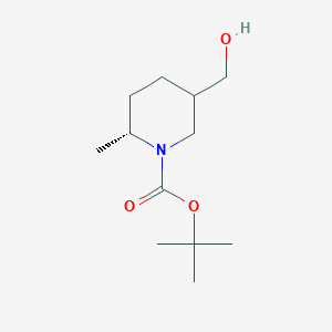 molecular formula C12H23NO3 B13351461 (2R)-tert-Butyl 5-(hydroxymethyl)-2-methylpiperidine-1-carboxylate 