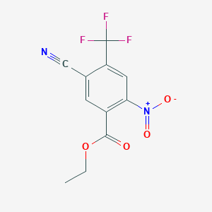 molecular formula C11H7F3N2O4 B13351463 Ethyl 5-cyano-2-nitro-4-(trifluoromethyl)benzoate 